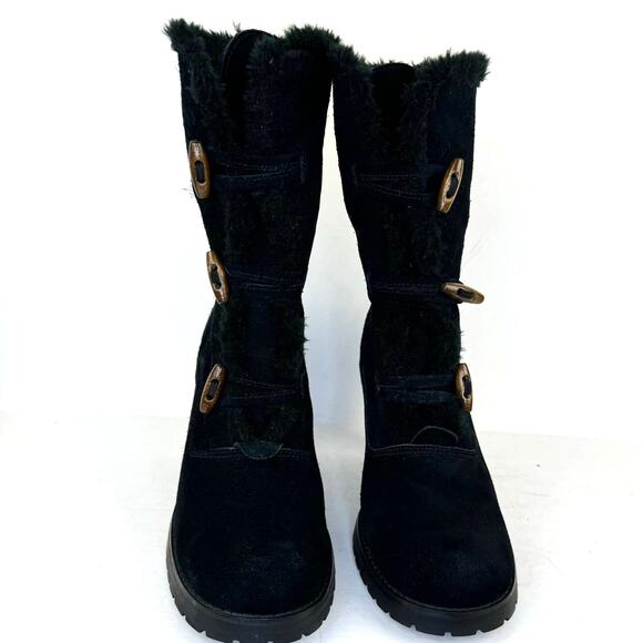 COLIN STUART | Black Suede Faux Fur Heel Ankle Boots | Women's 8.5 - Picture 3 of 12